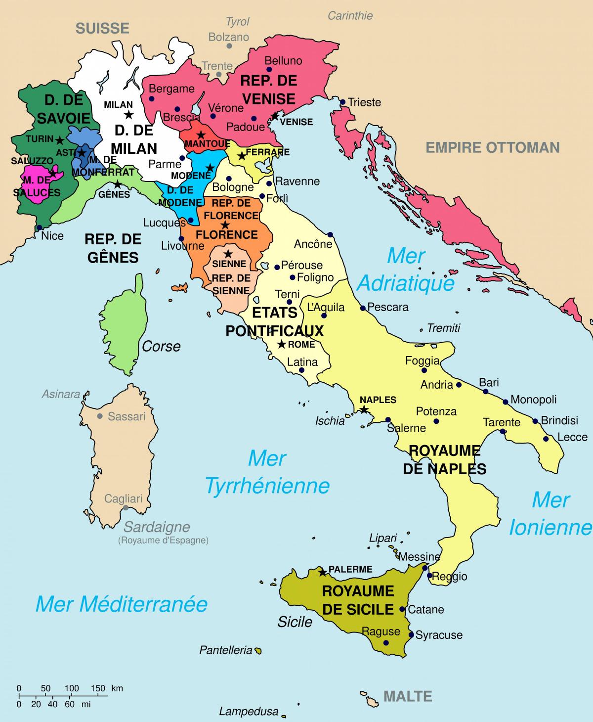 Карта страны Италия