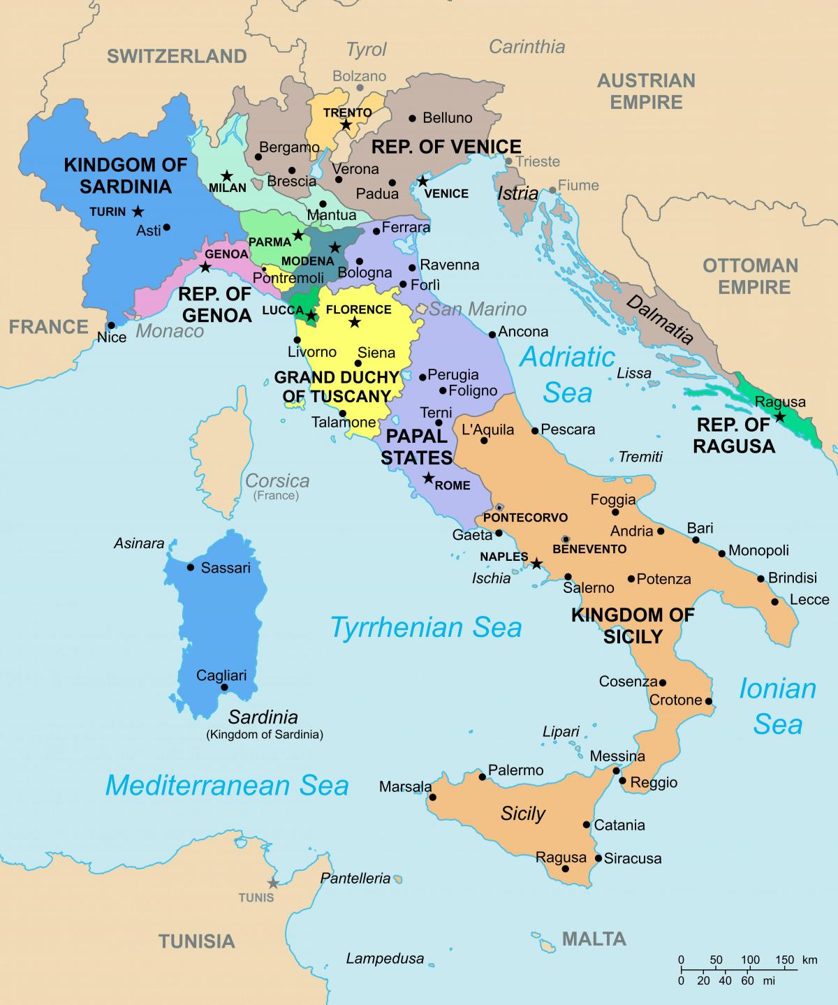 карта Италии