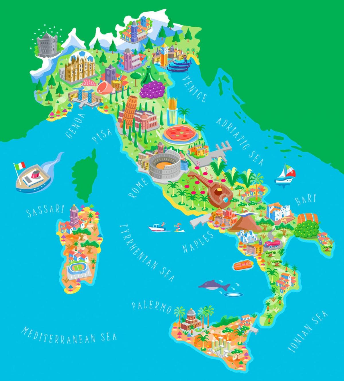 туристическая карта Италии