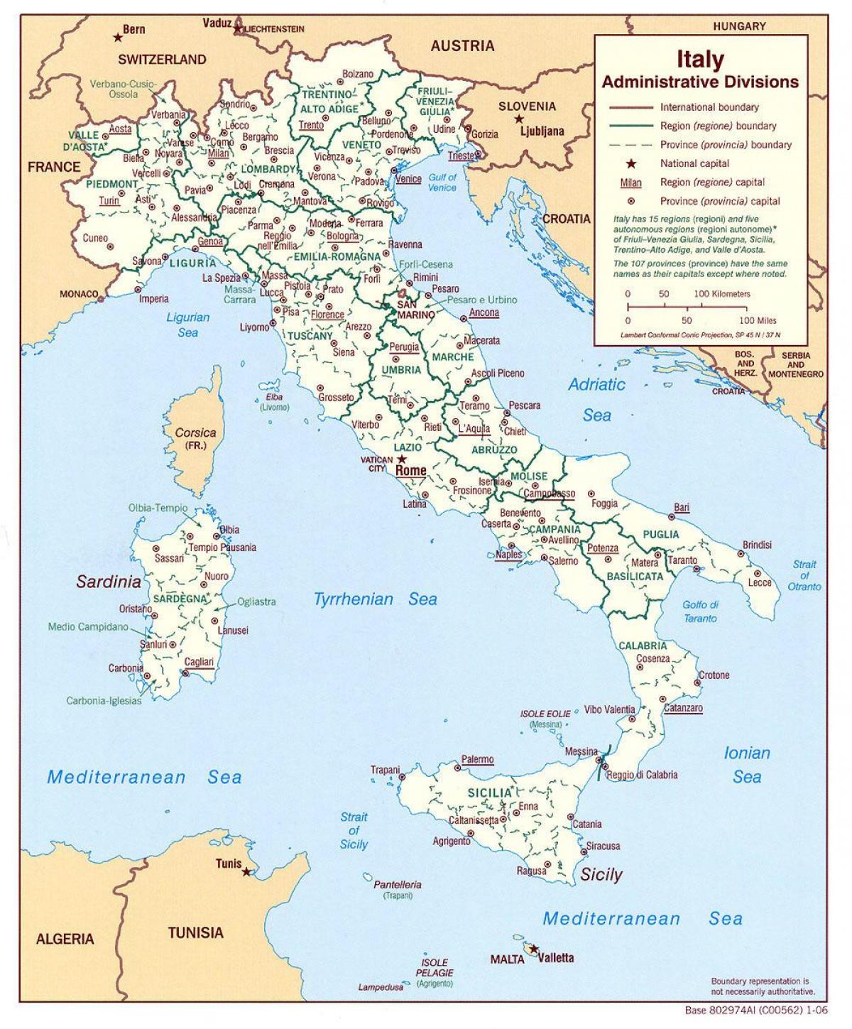 карта города Италия