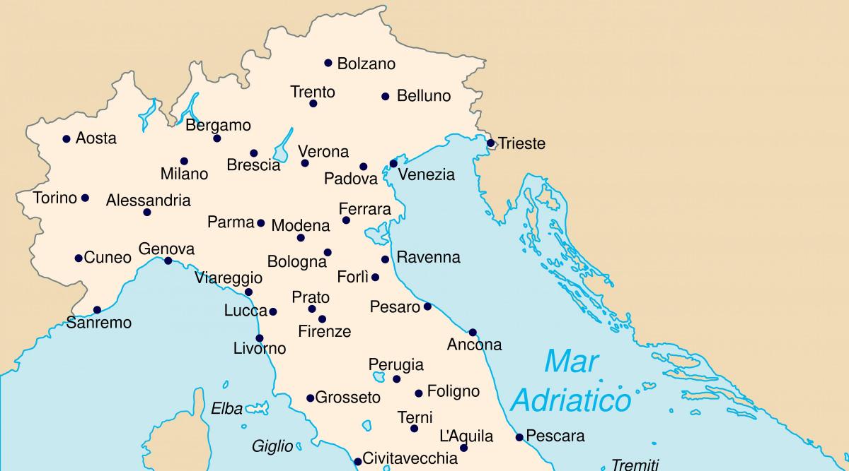 карта Севера Италии